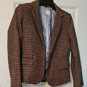 J. Crew Brown and Black Sport Coat with Houndstooth Pattern